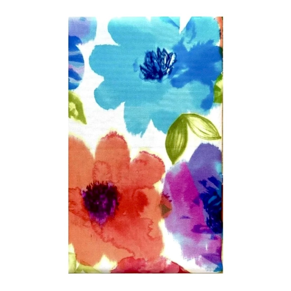 Water Color Daisy Flowers Indoor/Outdoor Fabric Summer Tablecloth 70” Round